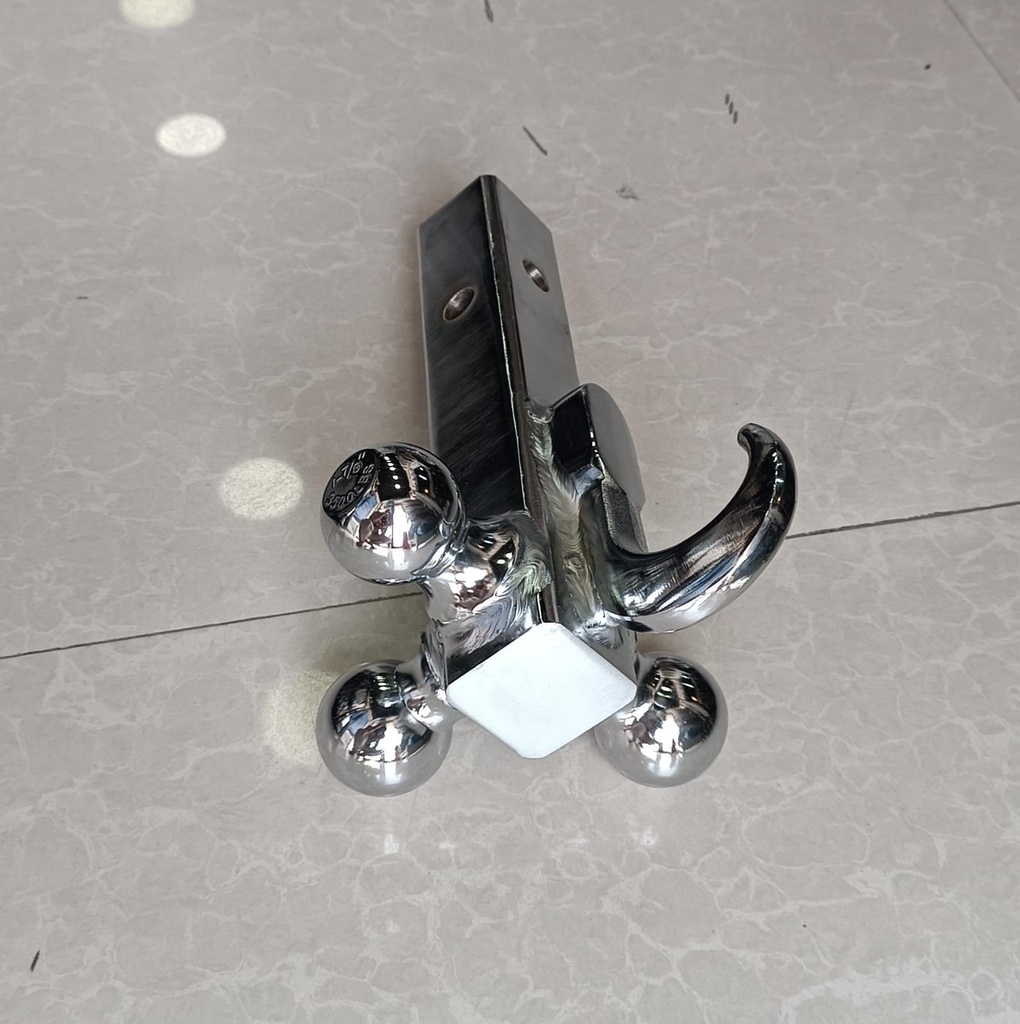 TB032 TRI BALL MOUNT WITH HOOK CHROMED